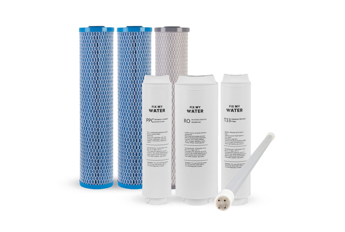 Filter Replacement Bundle - UV 20-Inch System + RO (6 Filters + UV Bulb)